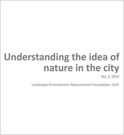 Understanding the idea of Nature in the City